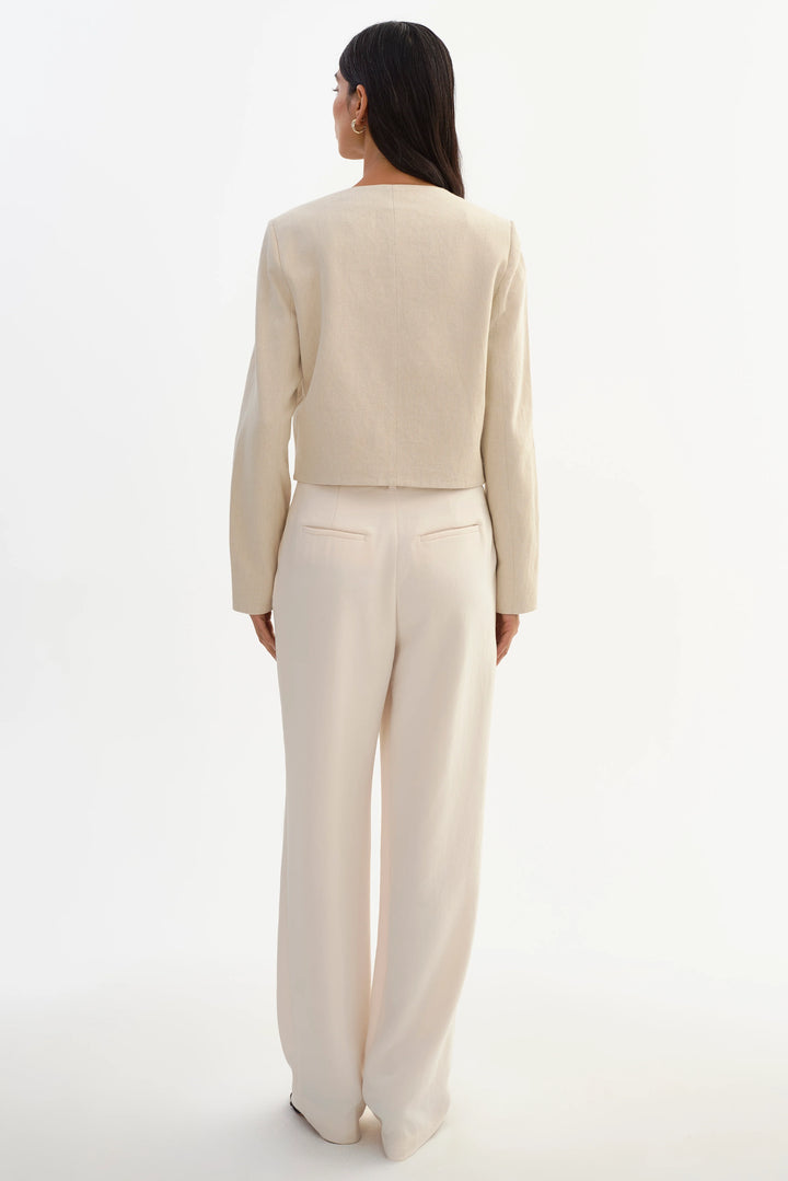 Veste sans col Francina en lin mélangé