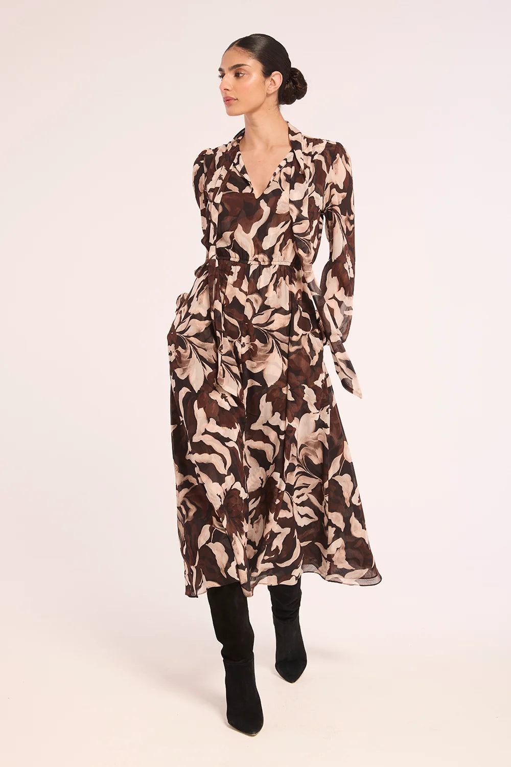 Robe midi fluide à imprimé Wilma