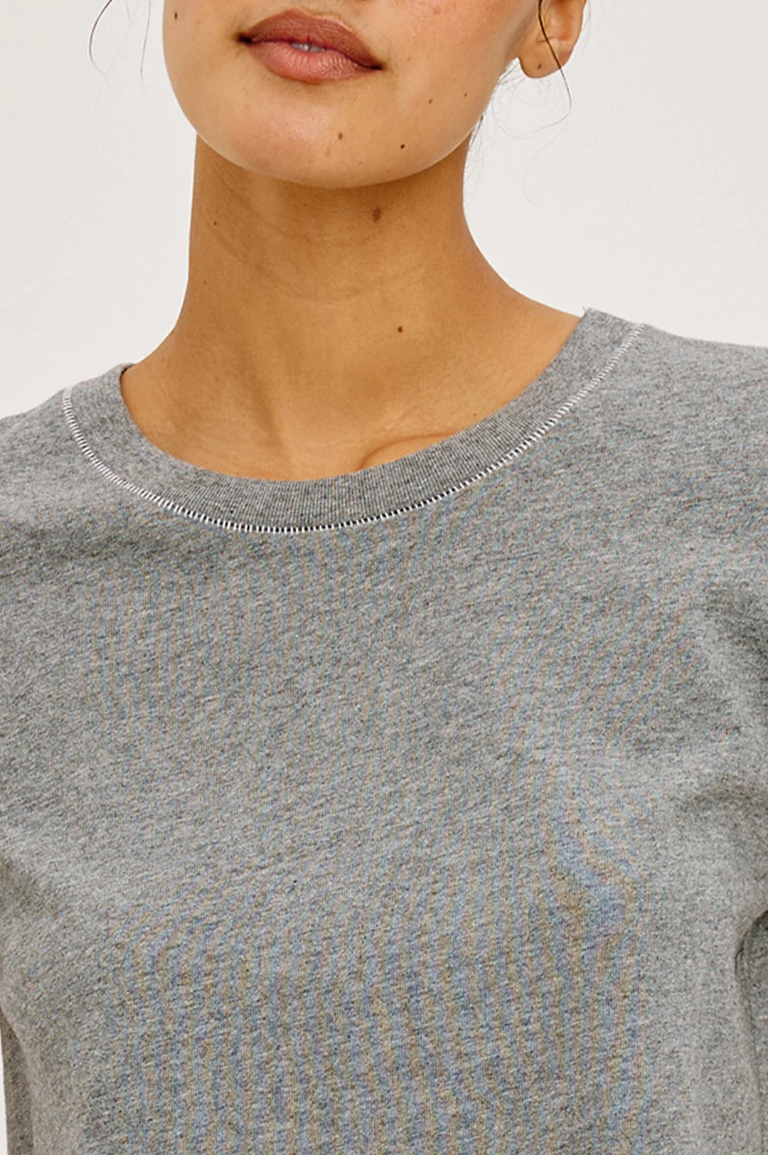 T-shirt boxy à coutures contrastantes