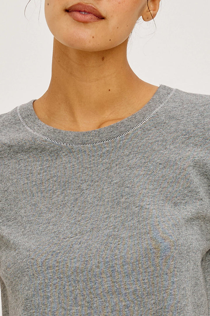 T-shirt boxy à coutures contrastantes