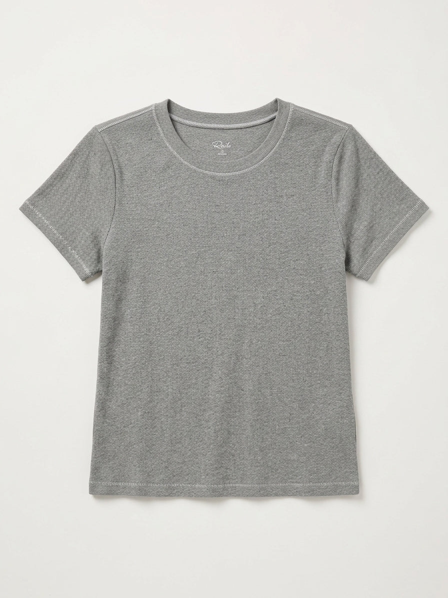 T-shirt boxy à coutures contrastantes