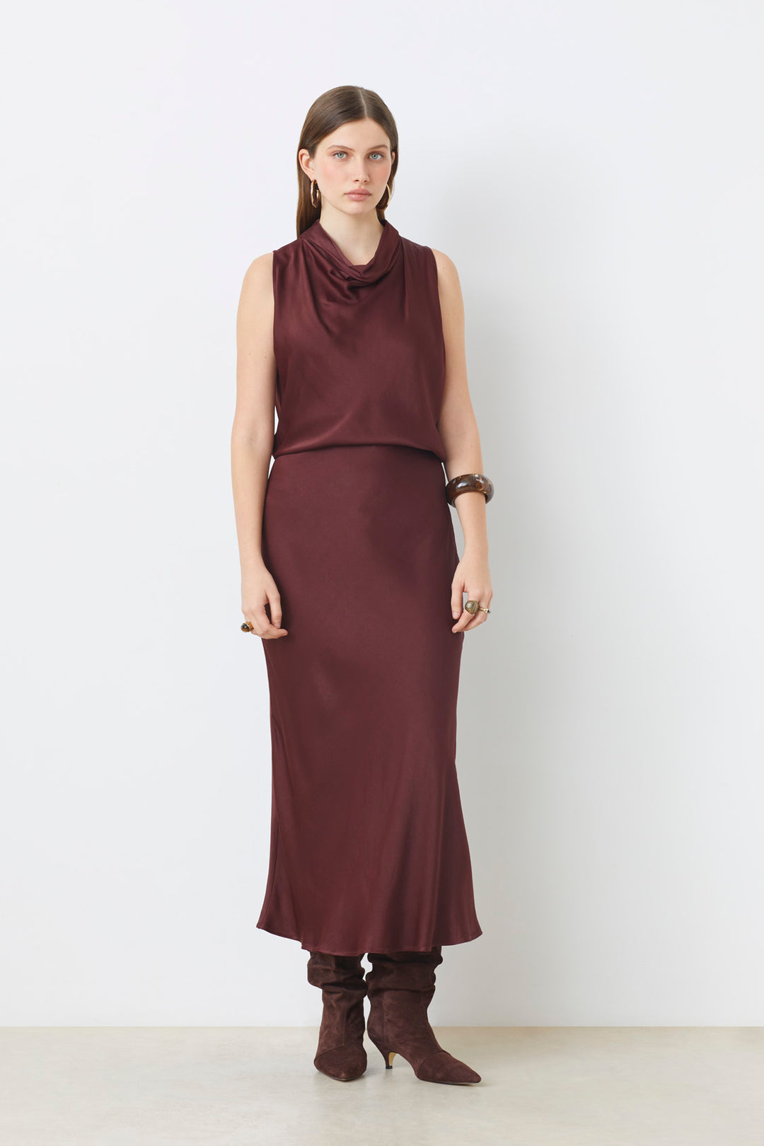Camisole soyeuse avec col drapé Logan