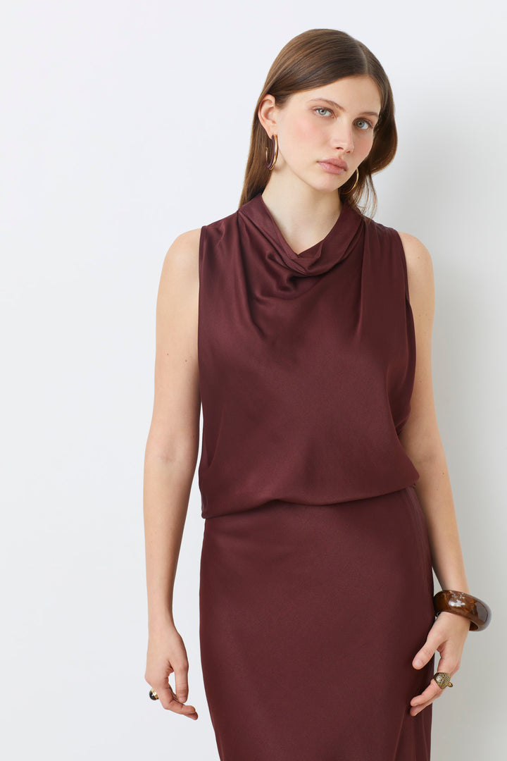 Camisole soyeuse avec col drapé Logan