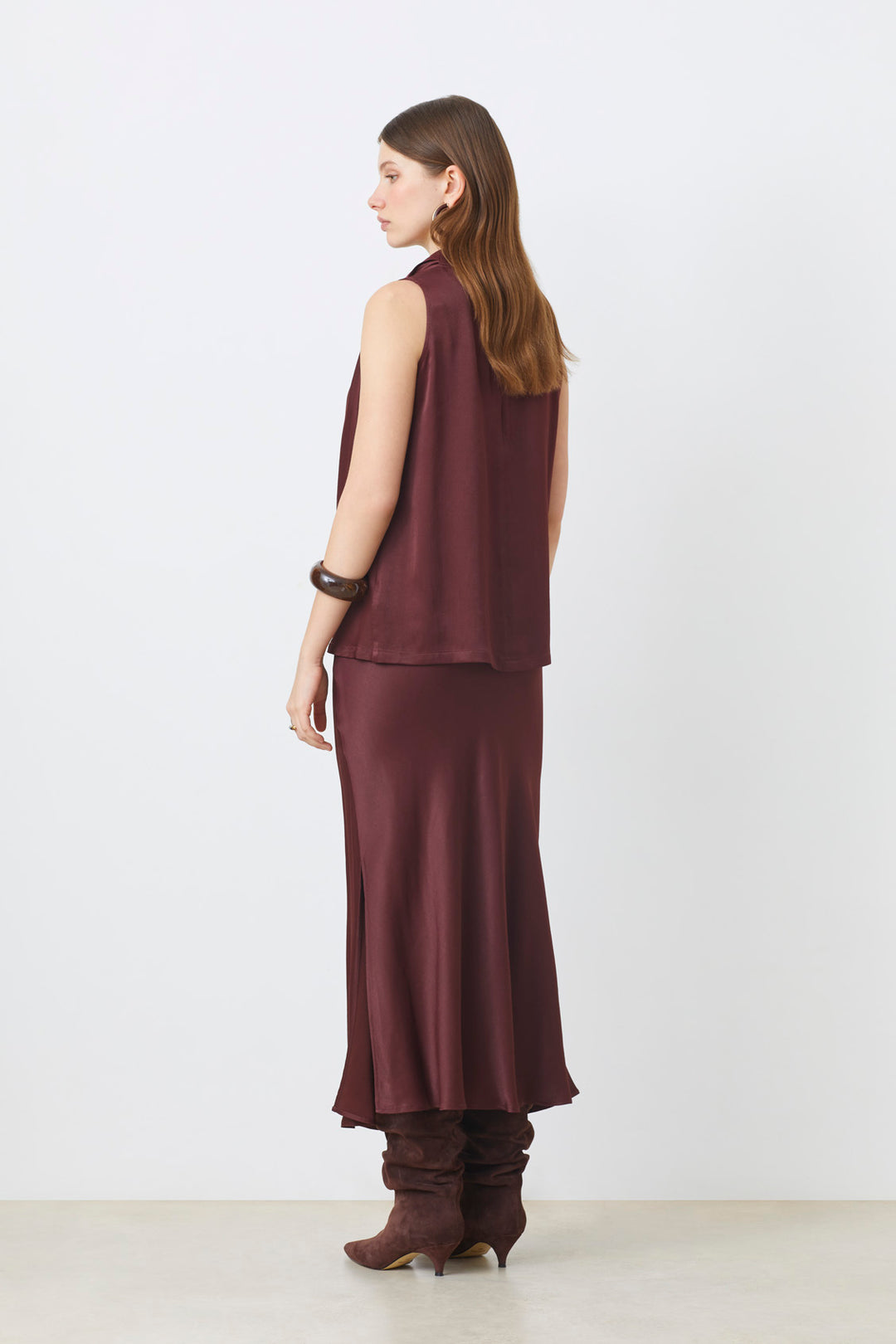 Camisole soyeuse avec col drapé Logan