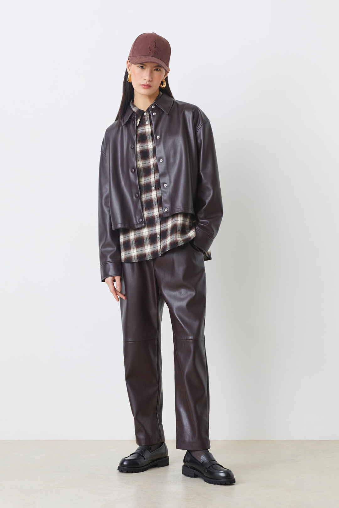Veste en faux cuir boutonnée Lennox