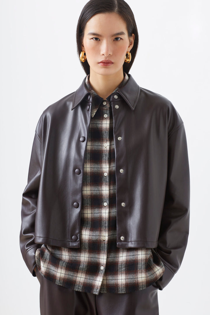 Veste en faux cuir boutonnée Lennox