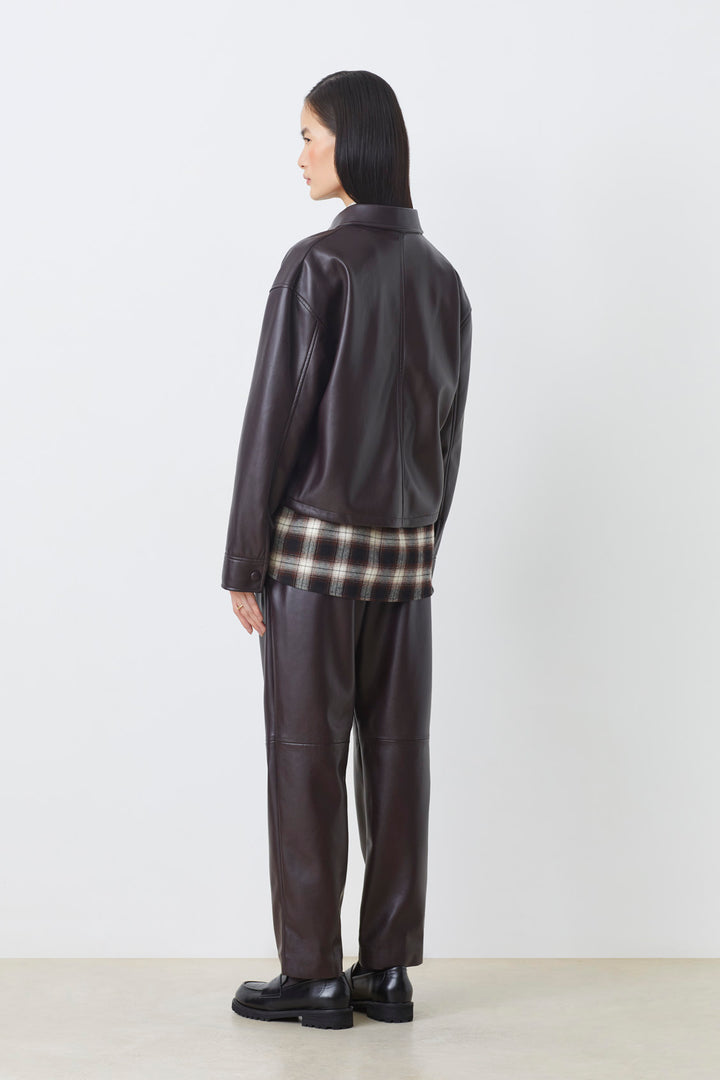 Veste en faux cuir boutonnée Lennox
