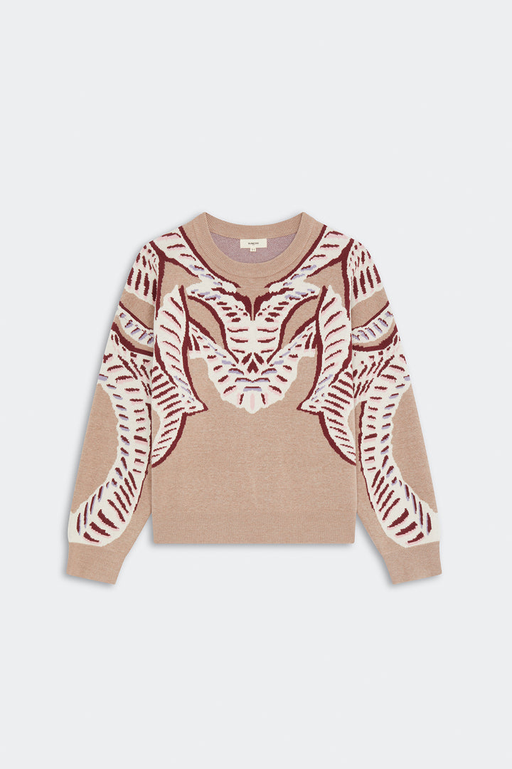 Pull en jacquard avec motif abstrait Pandori