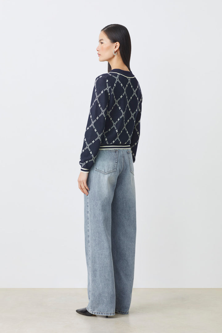 Pull polo avec motif géométrique Palmaros