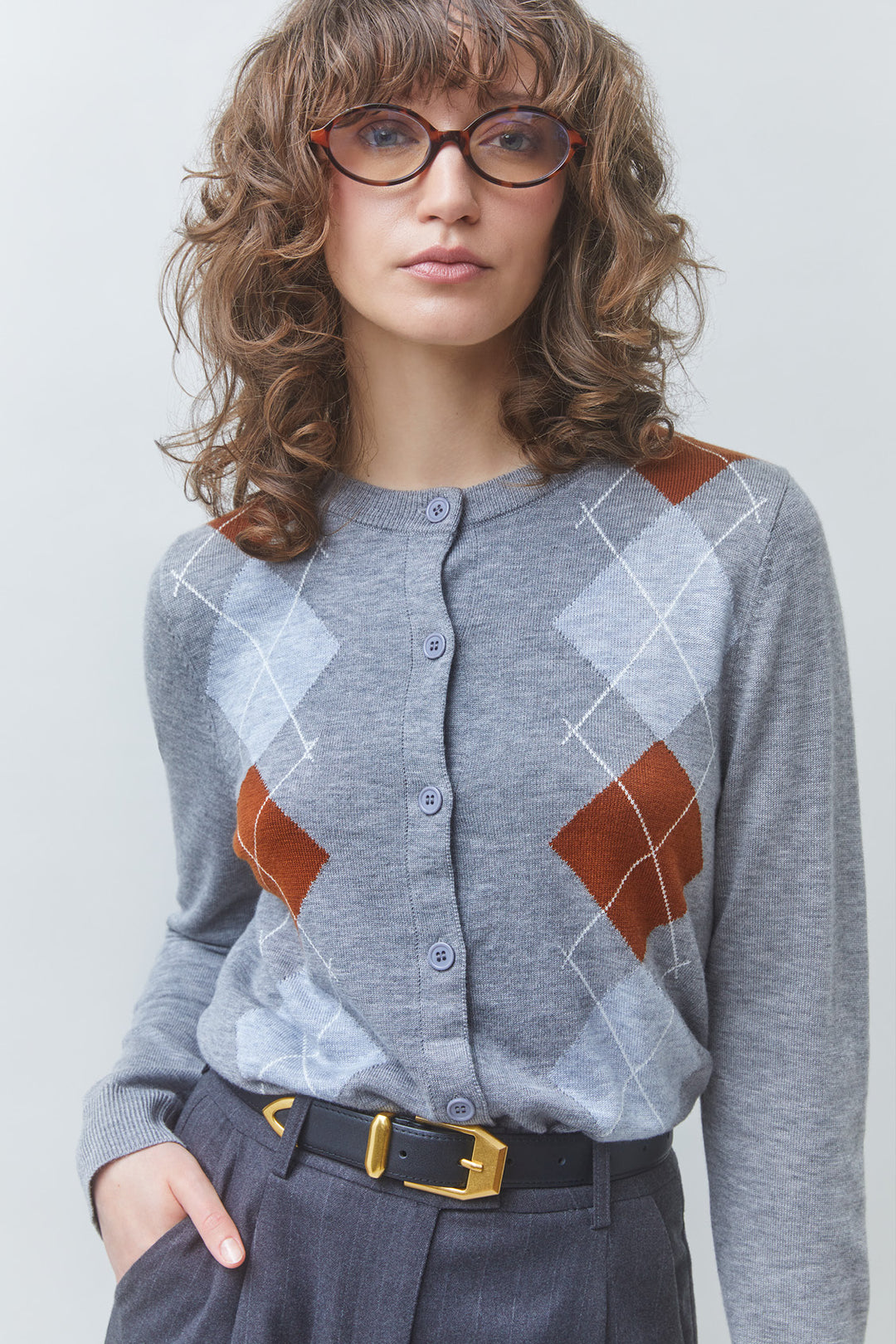 Cardigan à motif de losanges Gisca