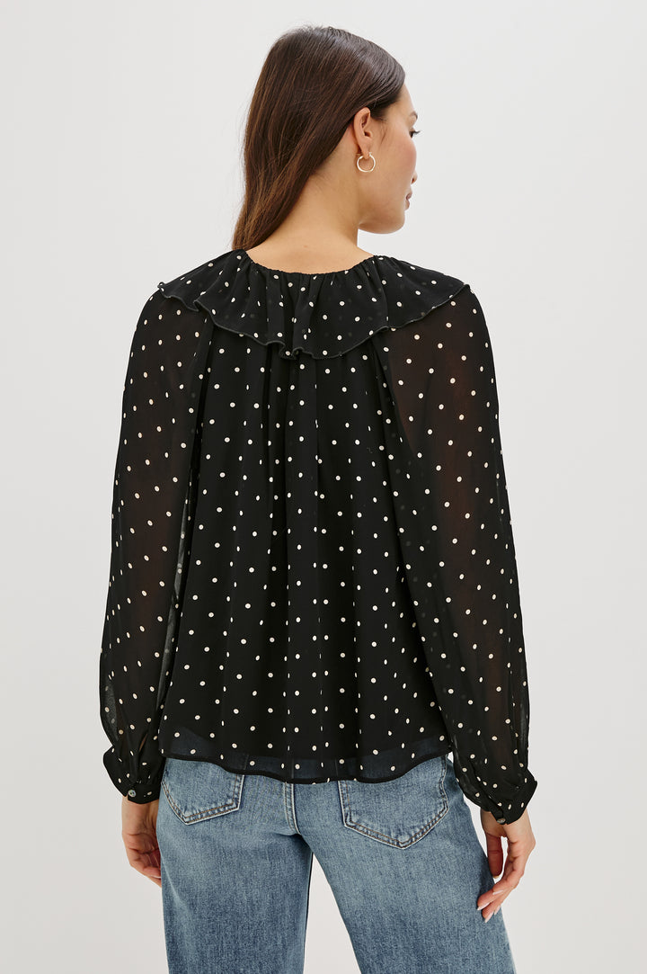 Blouse en chiffon avec imprimé à pois Honora