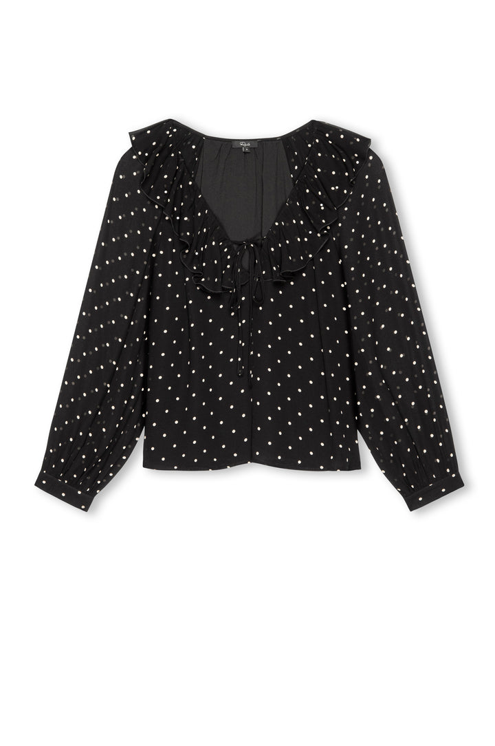 Blouse en chiffon avec imprimé à pois Honora