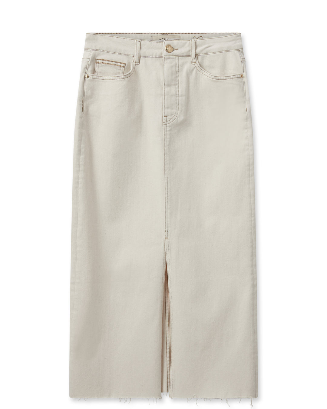Jupe midi en denim avec fente avant Mella