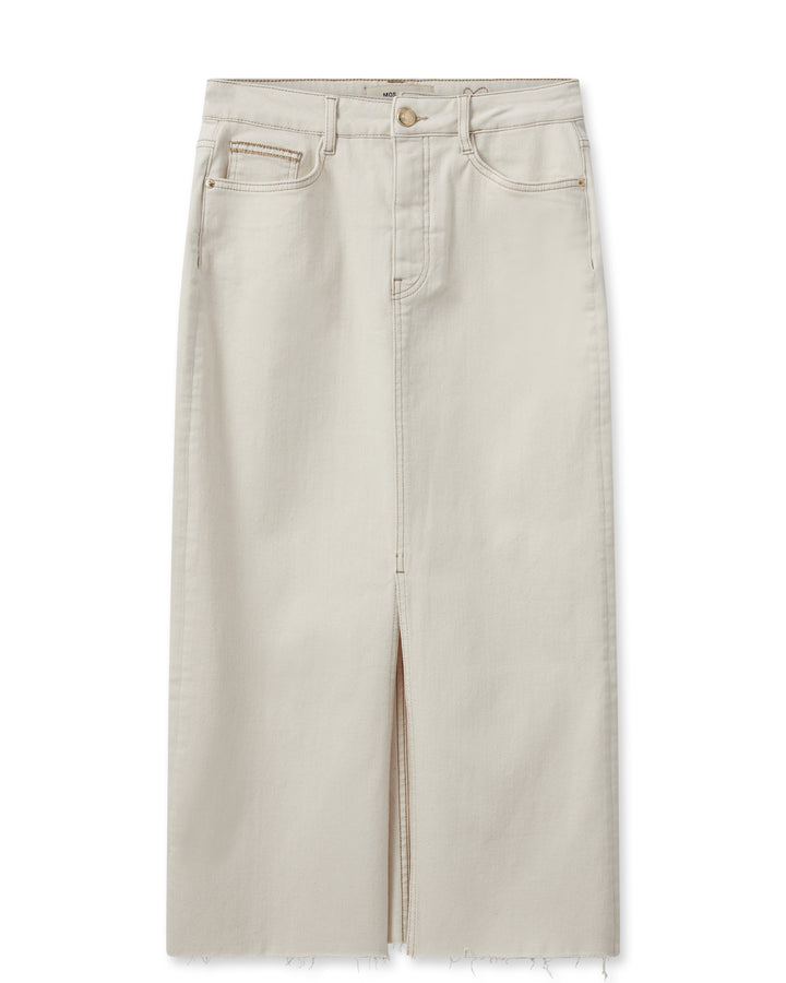 Jupe midi en denim avec fente avant Mella