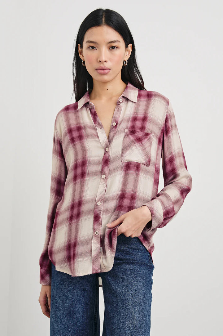 Chemise à carreaux Hunter - Prune / Ivoire