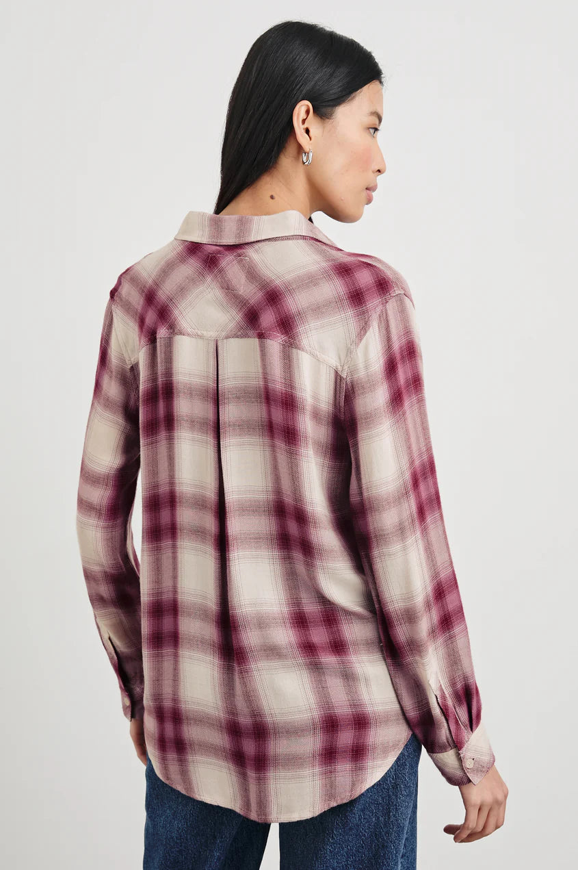 Chemise à carreaux Hunter - Prune / Ivoire