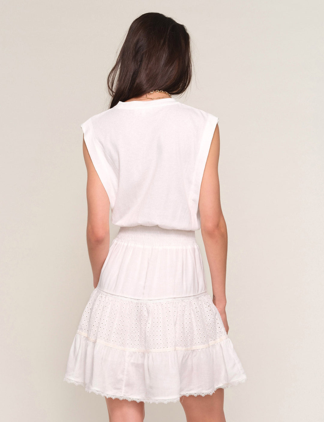 Robe Callan à jupe étagée et brodée