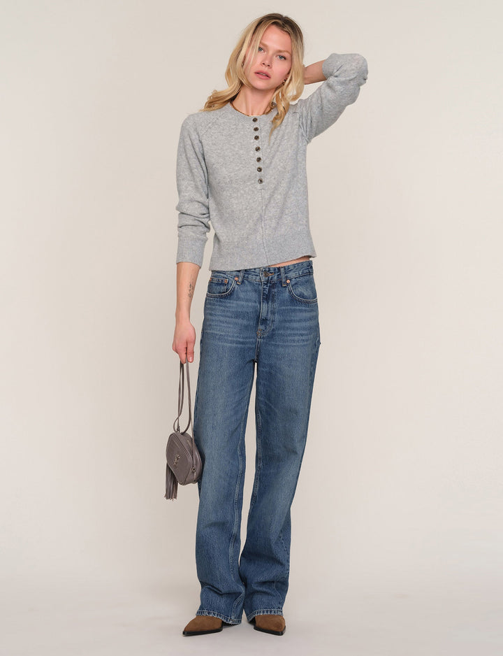 Pull décontracté à col Henley Claus