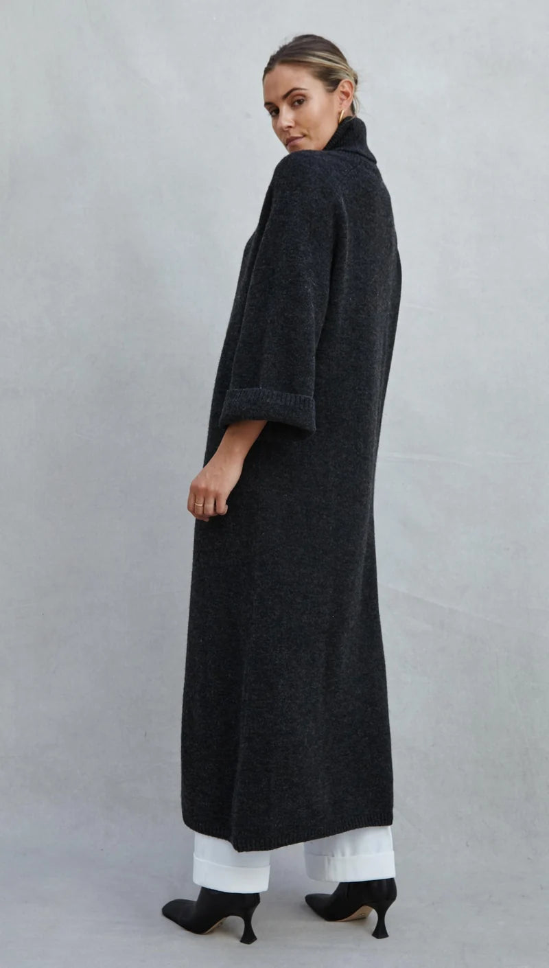 Robe-pull longue à fente centrale Vivienne