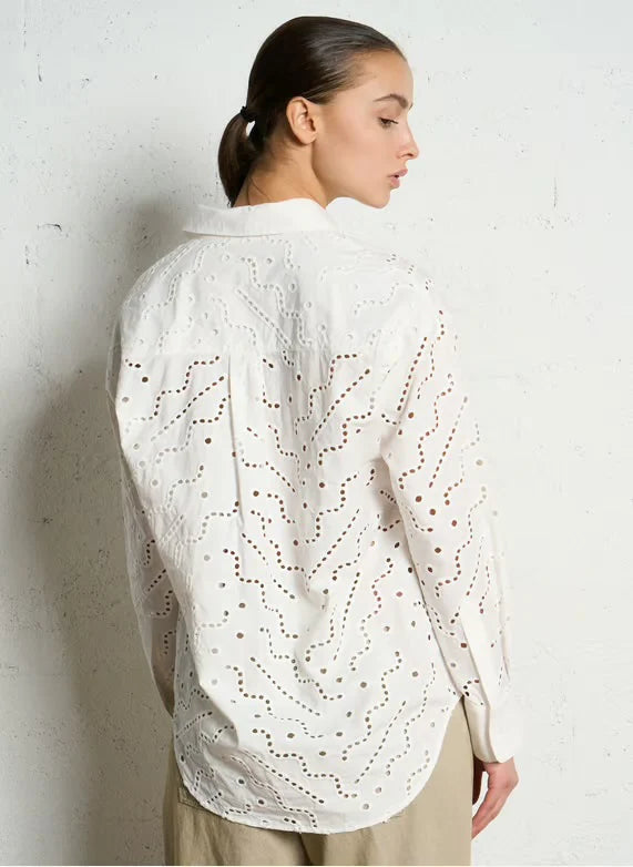 Chemisier avec broderie ajourée Lohan
