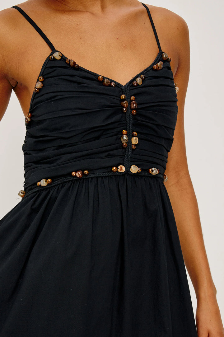 Robe longue Ivana froncée à bretelles fines