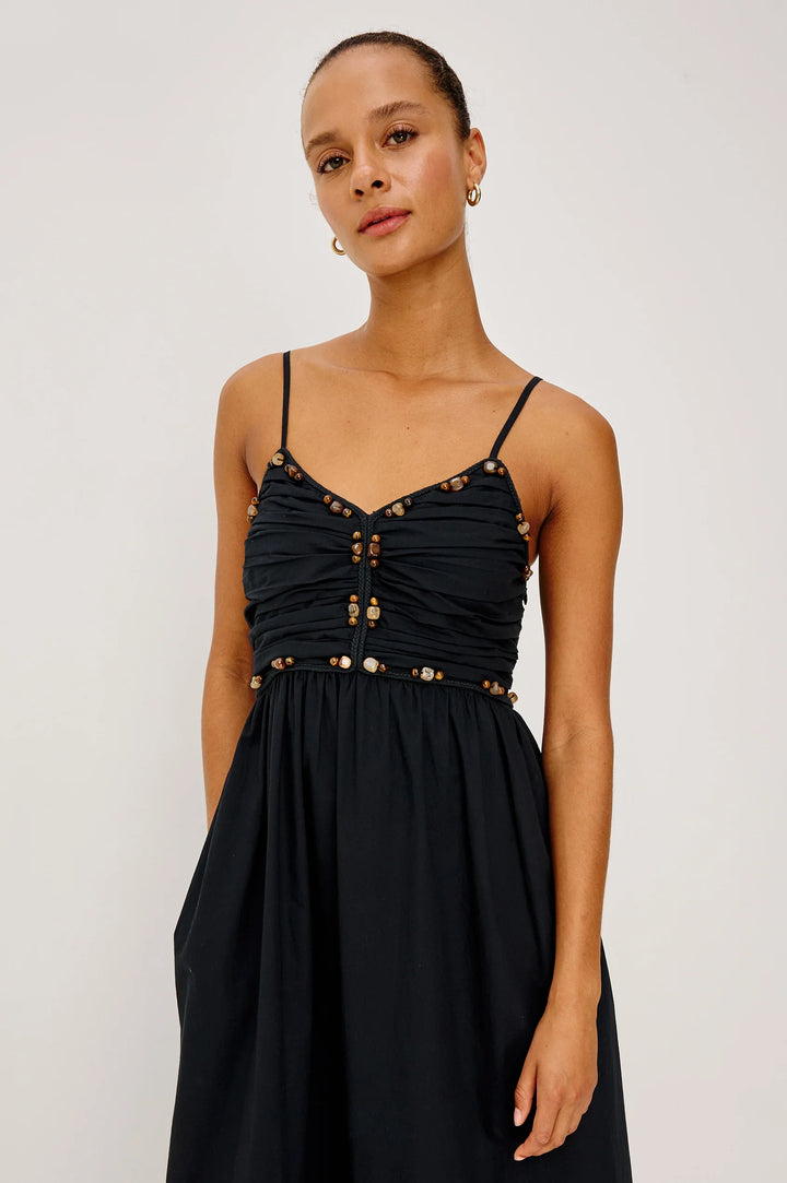 Robe longue Ivana froncée à bretelles fines
