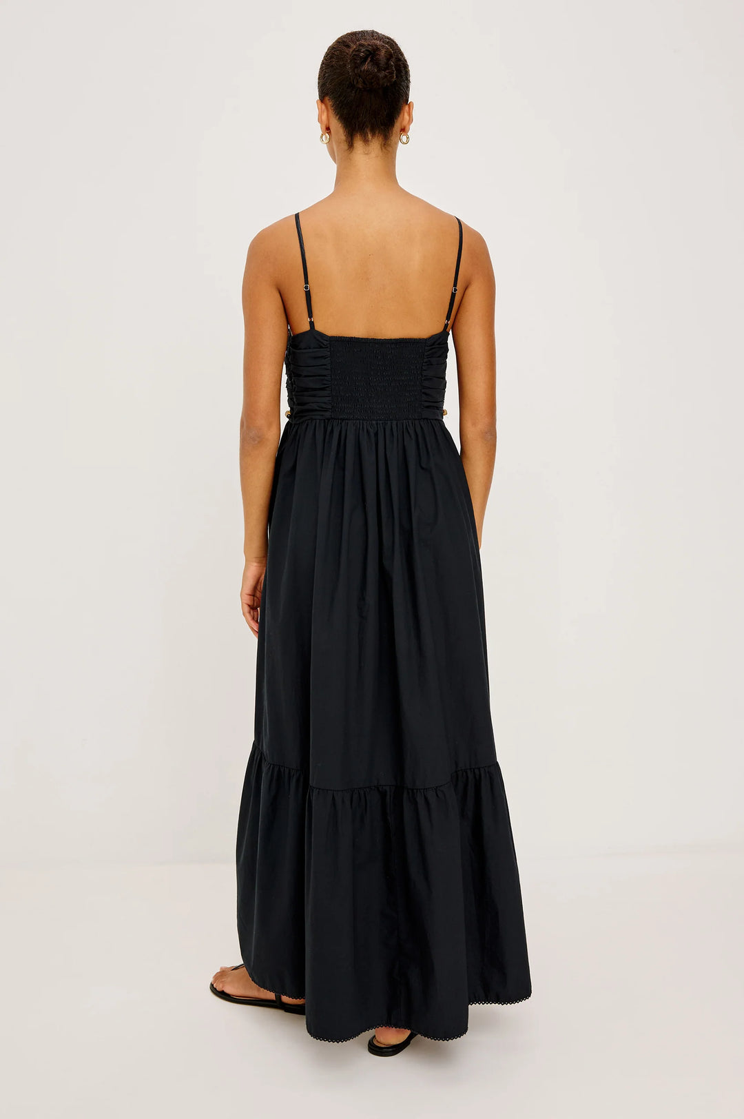 Robe longue Ivana froncée à bretelles fines