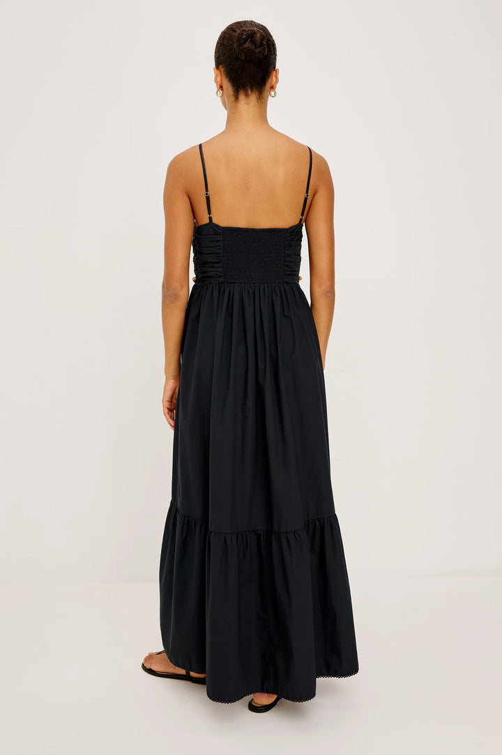 Robe longue Ivana froncée à bretelles fines