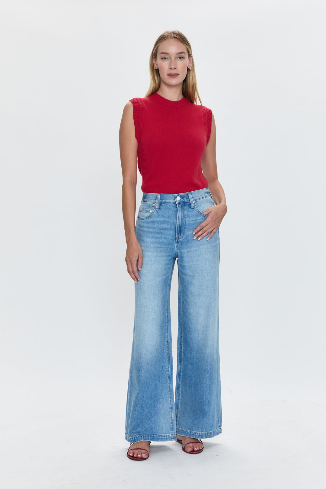 Jeans palazzo à taille basse Jadyn