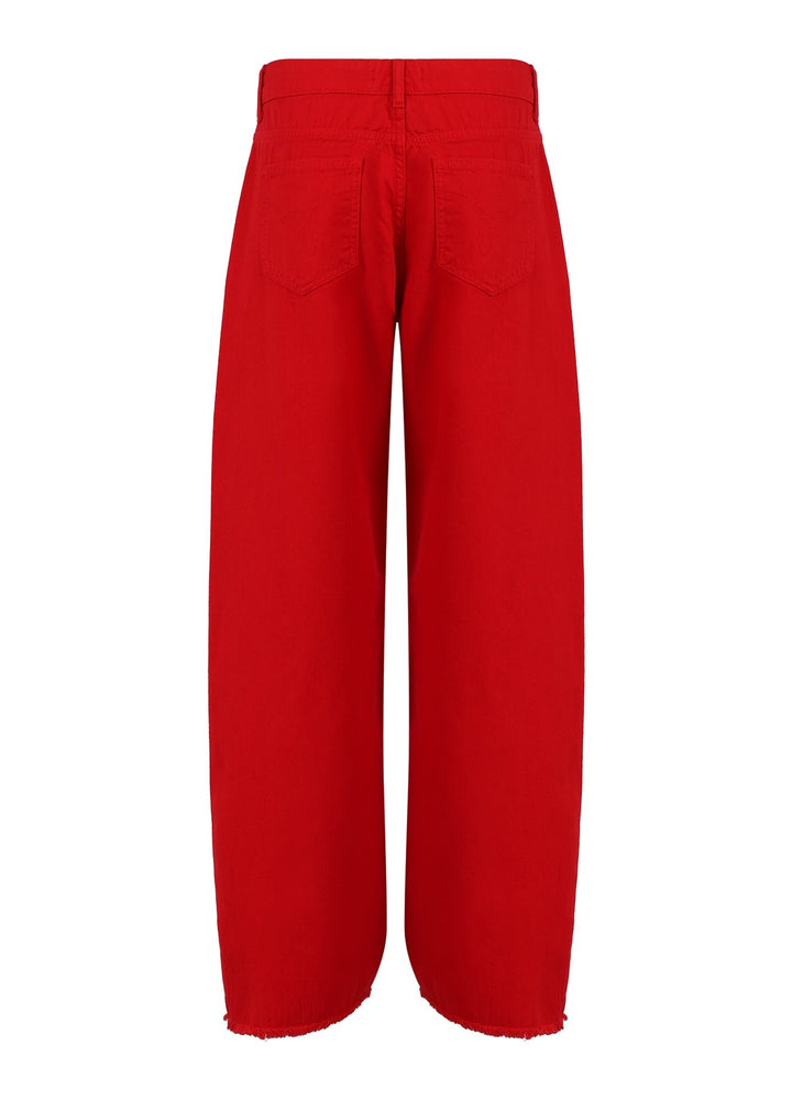 Jeans ample avec ourlets effilochés