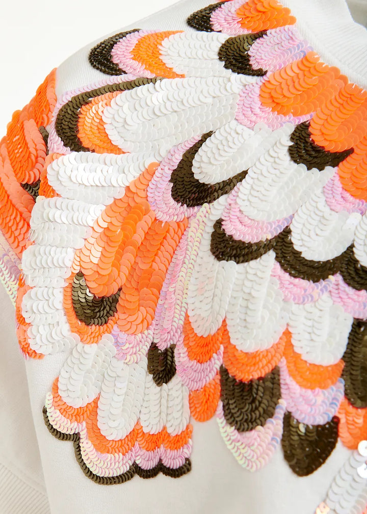 T-shirt Jolies à motif plumes brodées