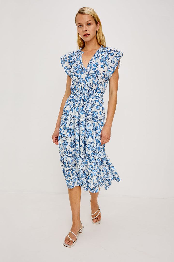 Robe midi Juni à volants et taille ajustable