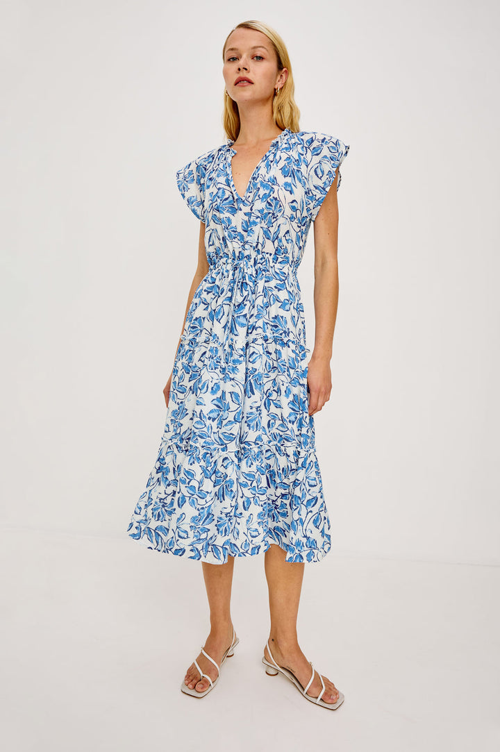 Robe midi Juni à volants et taille ajustable
