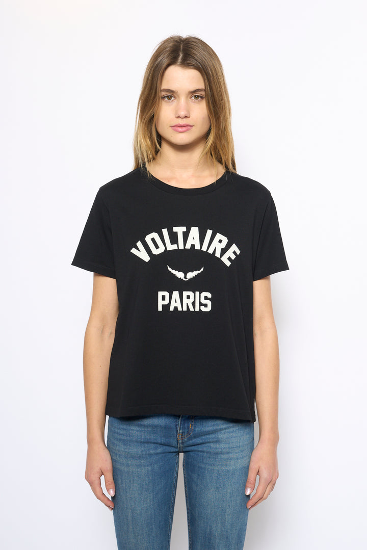 T-shirt en coton avec écriture brodée Alys