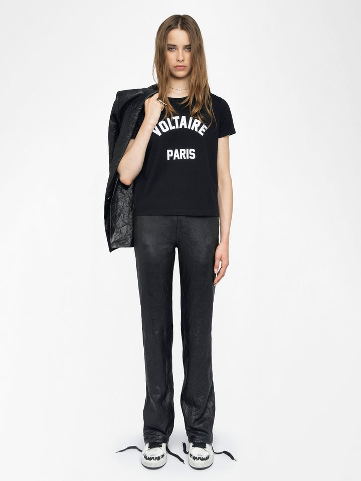 T-shirt en coton avec écriture brodée Alys