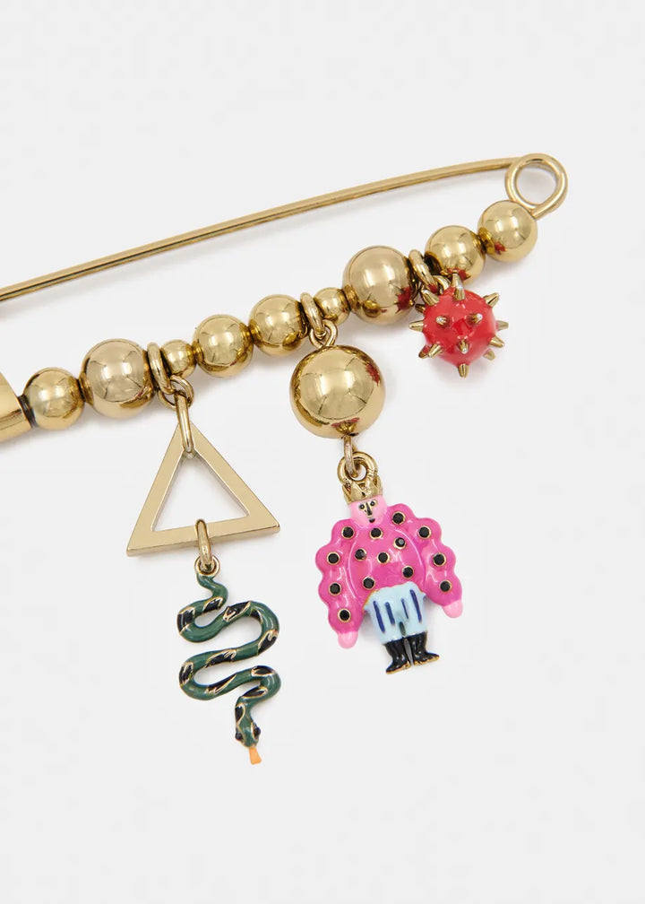 Broche fantaisie à breloques Kalaia