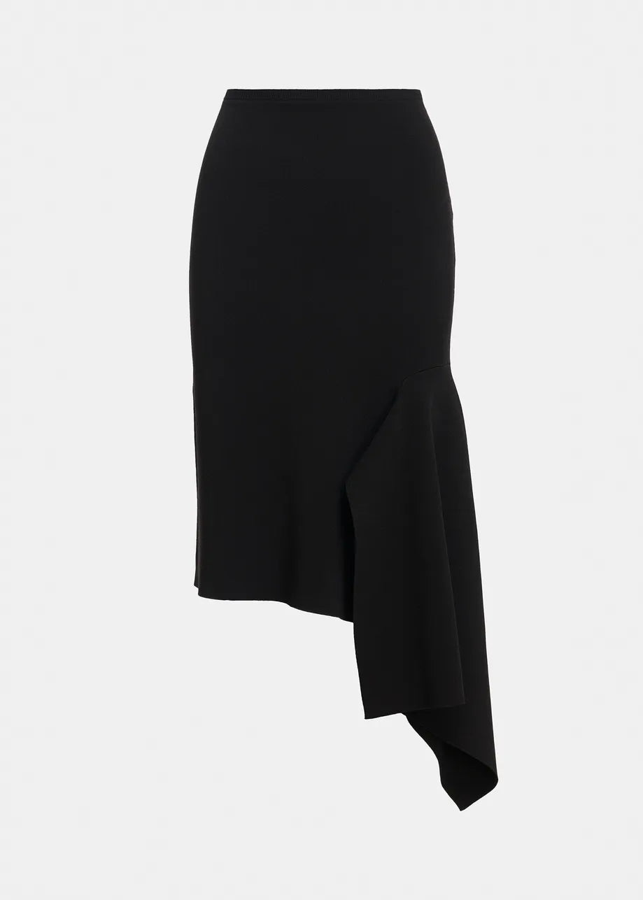 Jupe midi asymétrique à panneau drapé Kap