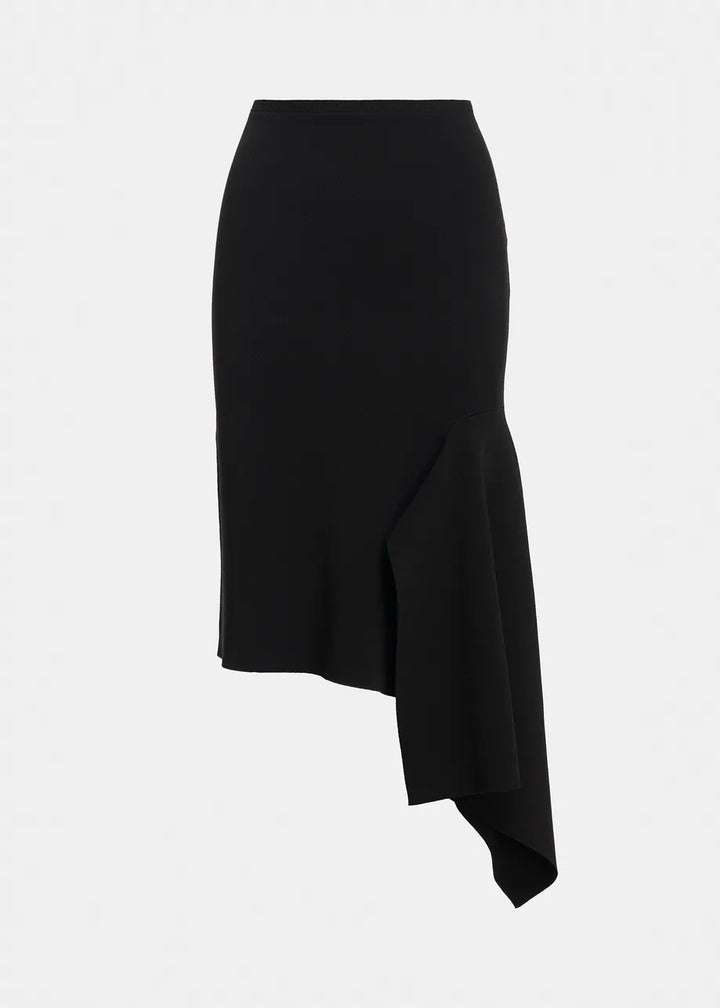 Jupe midi asymétrique à panneau drapé Kap