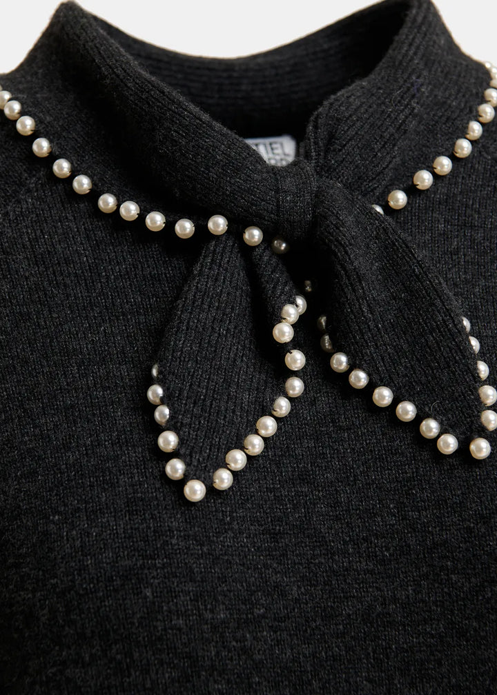 Pull en cachemire à col perlé Kasa