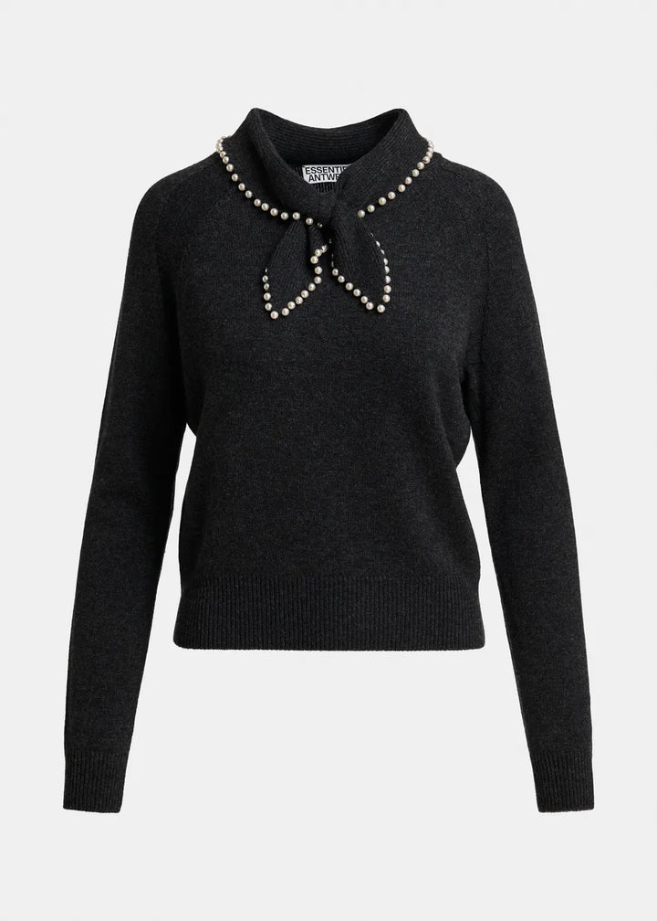 Pull en cachemire à col perlé Kasa