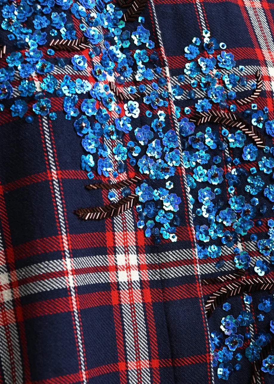 Chemise à carreaux et appliqué scintillant Kirke