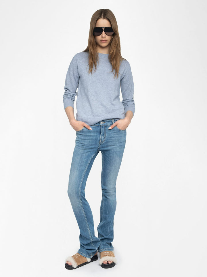 Pull en laine et cachemire avec motif cœur Cici