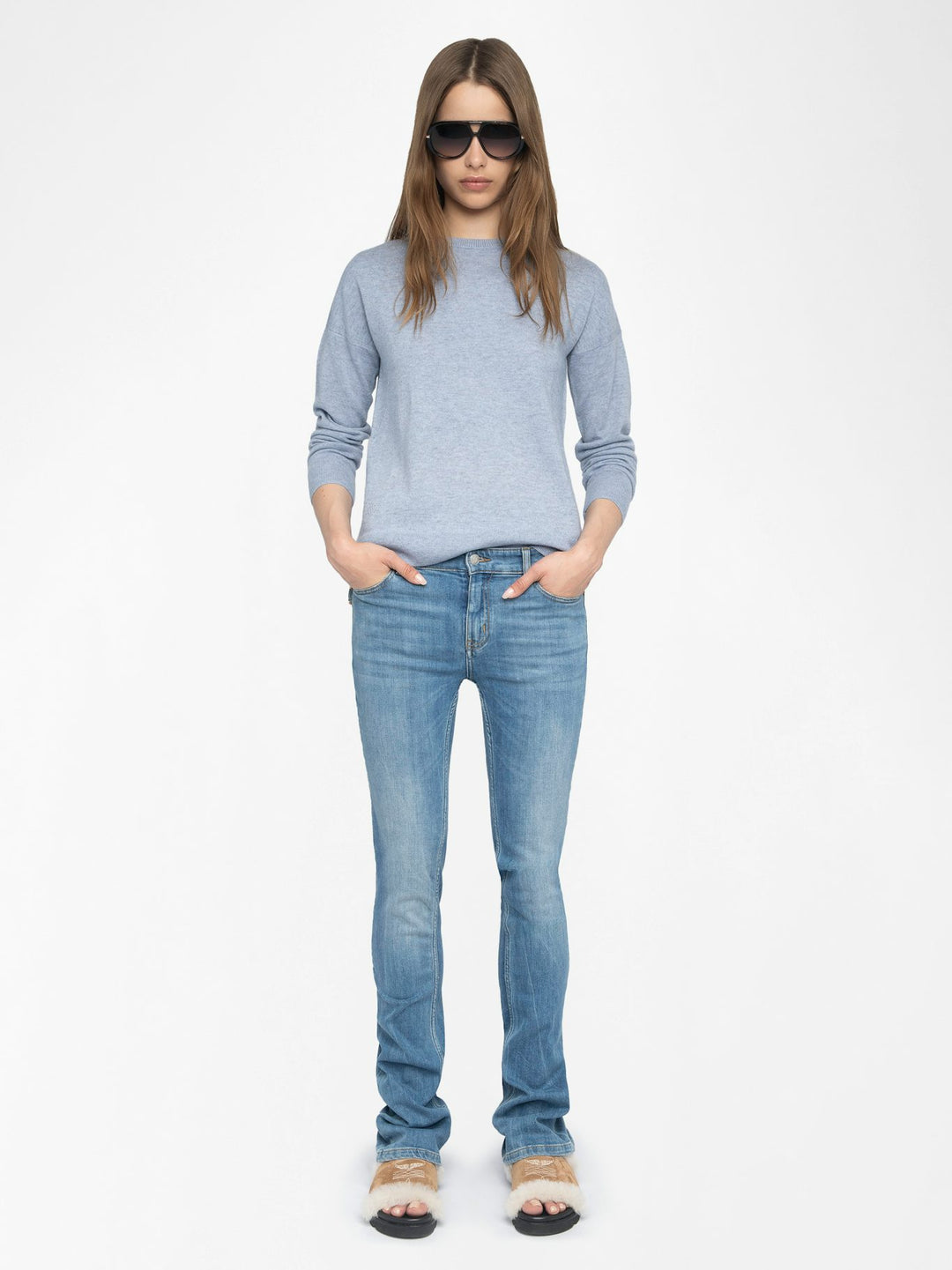 Pull en laine et cachemire avec motif cœur Cici
