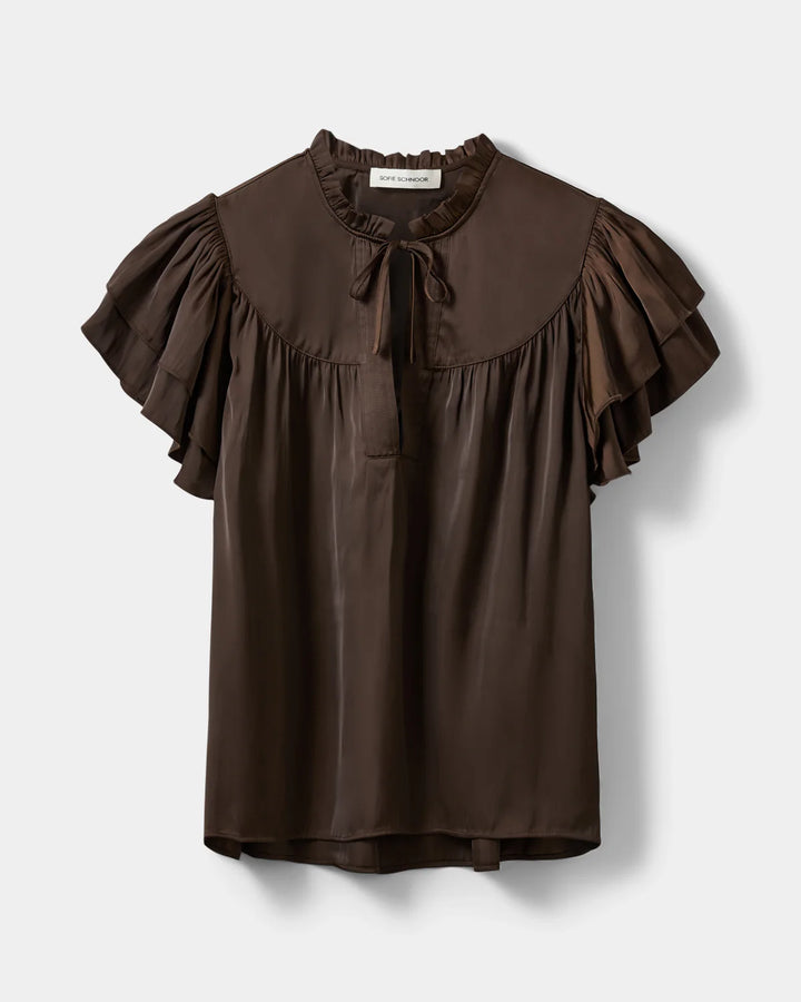Blouse Lalila féminine à col volanté