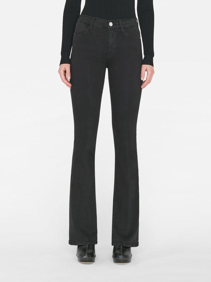 Jeans long high flair évasé noir