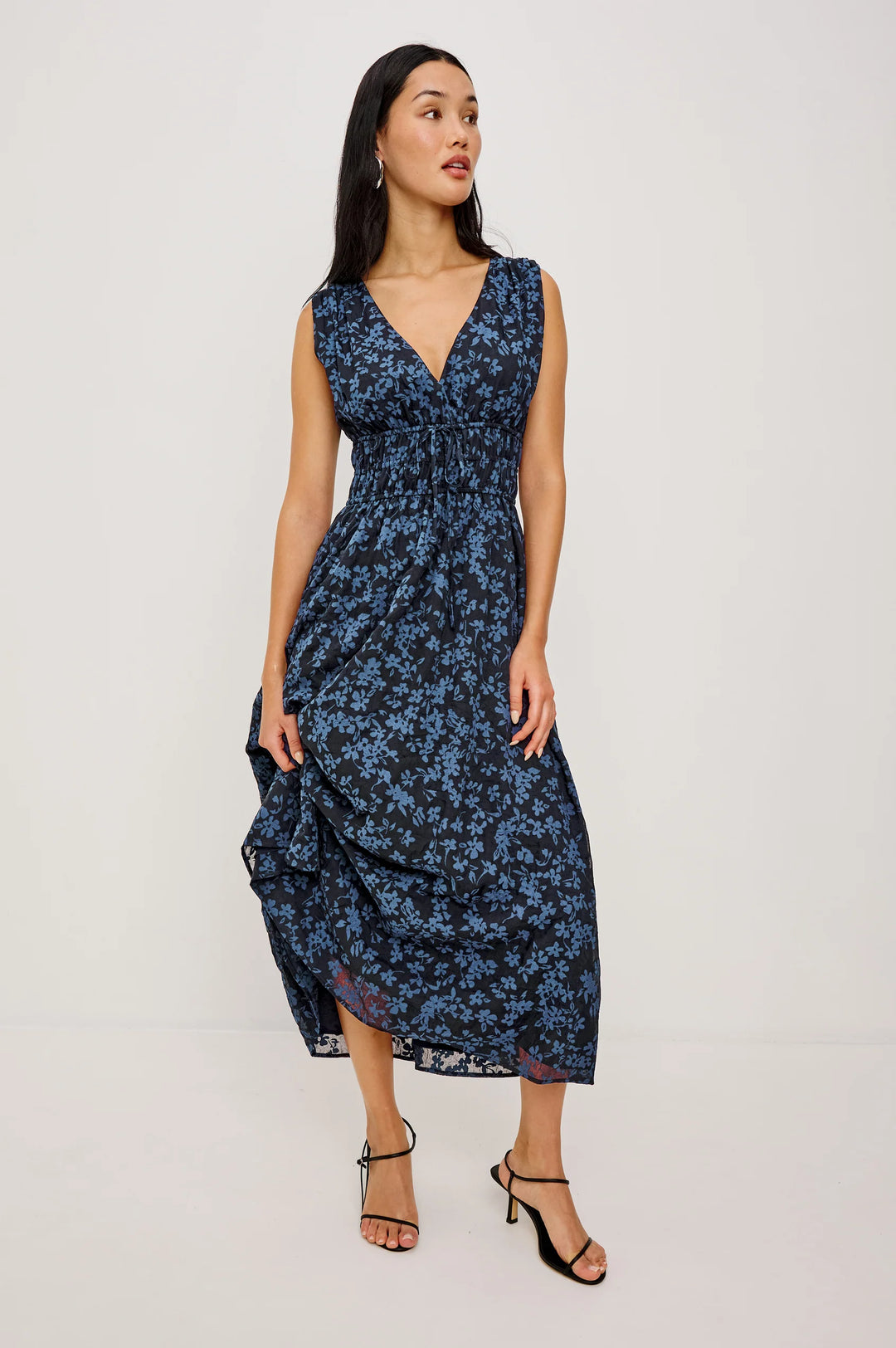 Robe longue Lilith en chiffon froissé