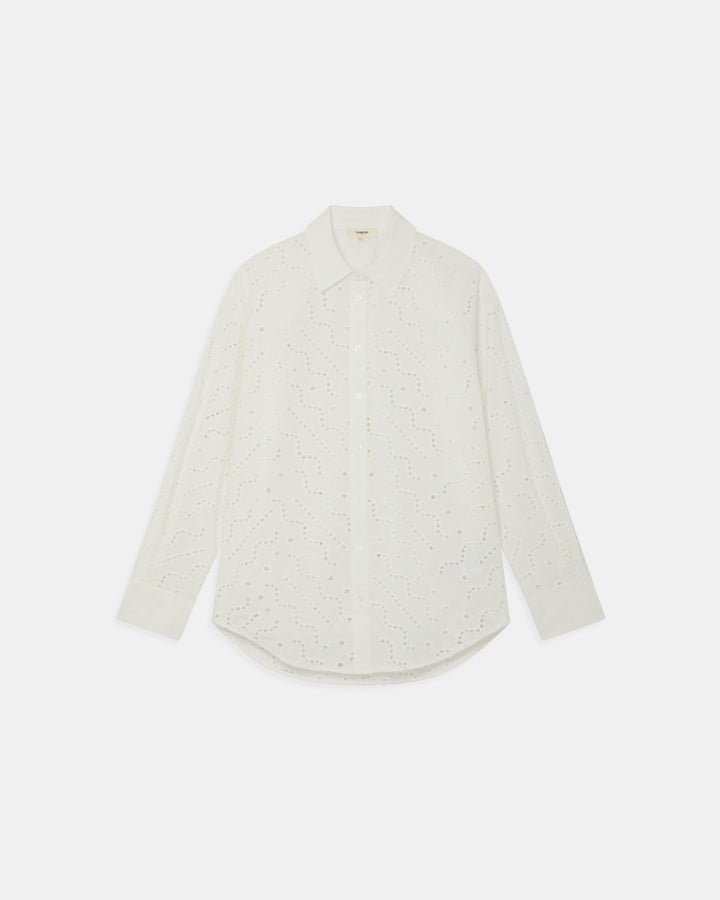 Chemisier avec broderie ajourée Lohan