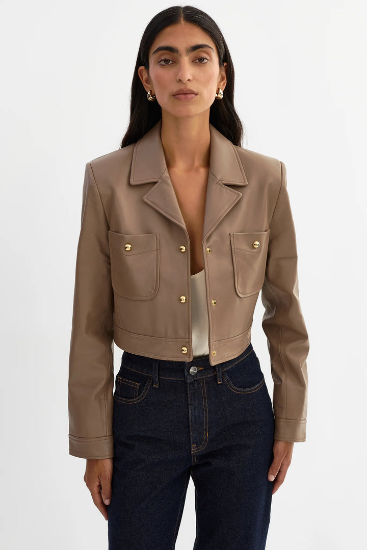Veste courte structurée à épaules rembourrées Lorena