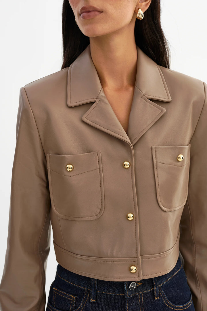 Veste courte structurée à épaules rembourrées Lorena