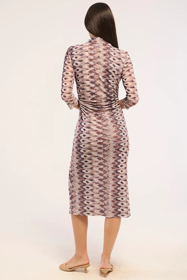Robe-chemisier midi froncée Renee